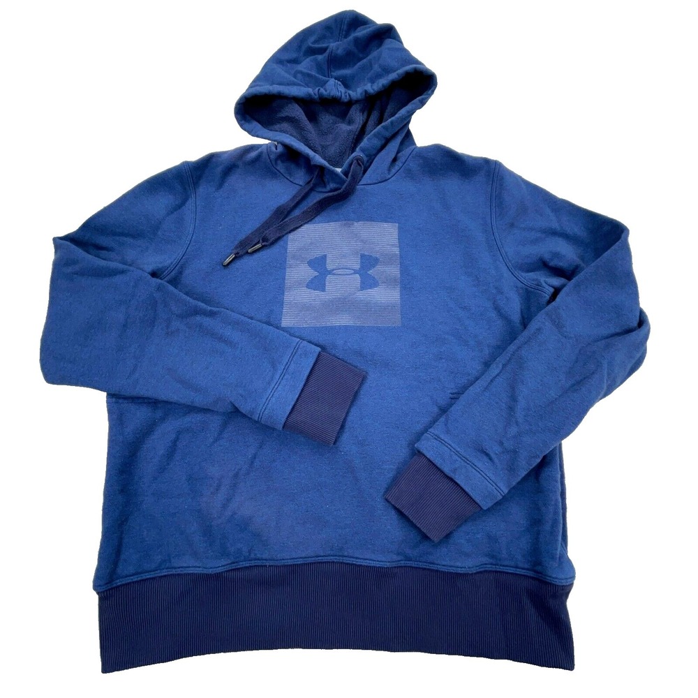 Under Armour Hoodie Men Medium Blue Sweatshirt Sweater‎ Threadborne Navy Adult